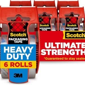 Scotch Heavy Duty Packing Tape, 1.88 in x 800 in, 6 Rolls